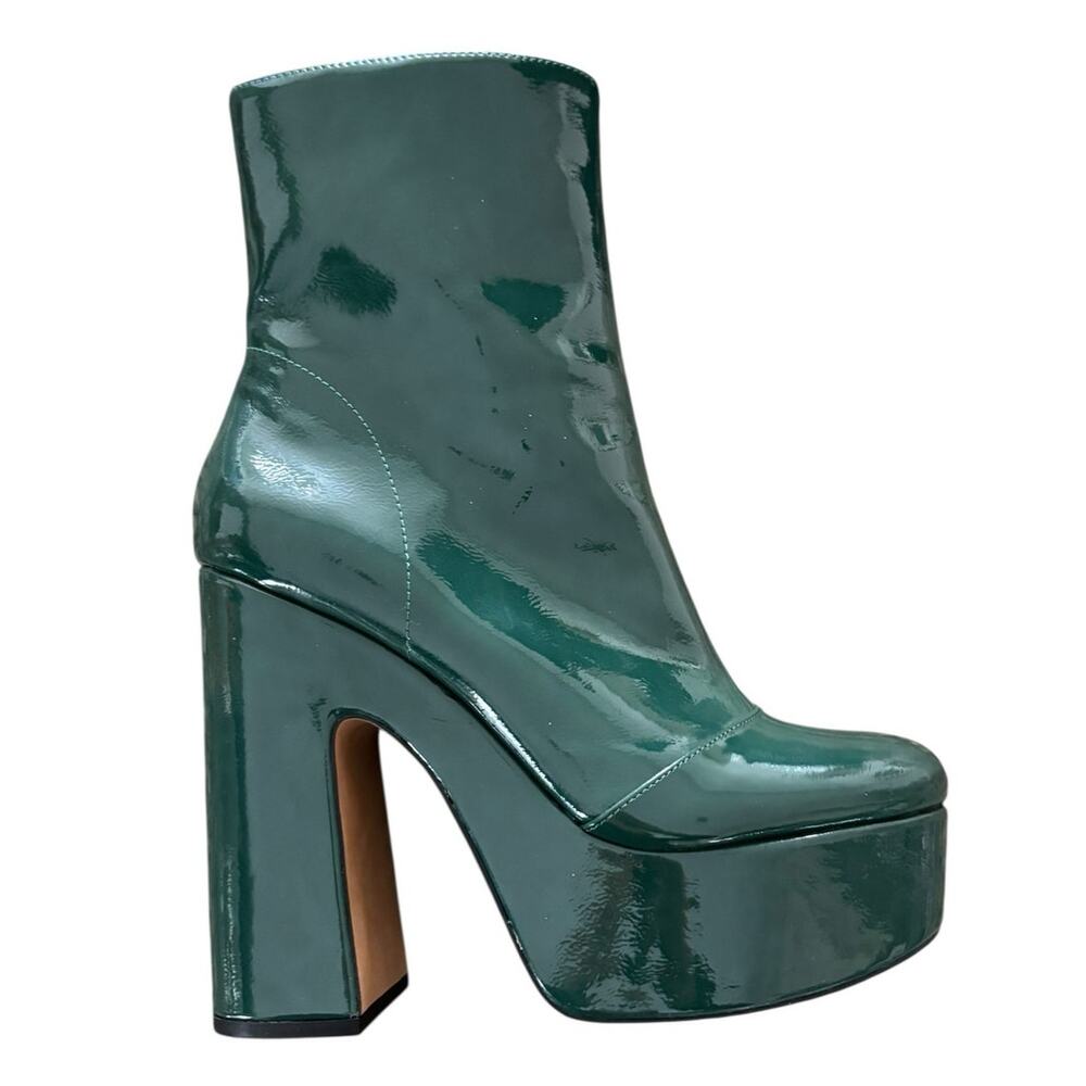 Jessica Simpson Madlaina Green Spruce Platform Bootie Womens Size 9 Faux Patent
